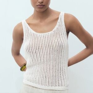 NEW Women's MNG White Sweater Tank Small